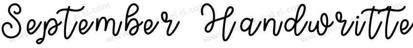 September   Handwritten Script Font字体转换